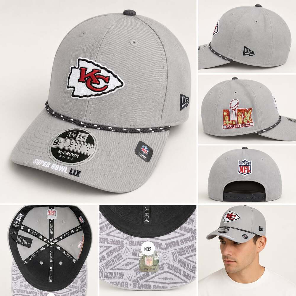 New Era Kansas City Chiefs Super Bowl LIX Opening Night 9Forty Adjustable Hat